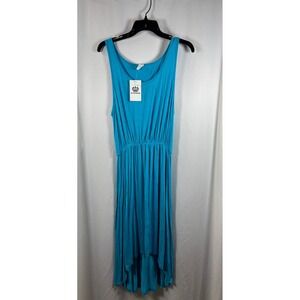 Sun and Moon Turquoise Blue High Low Maxi Dress Size Medium New